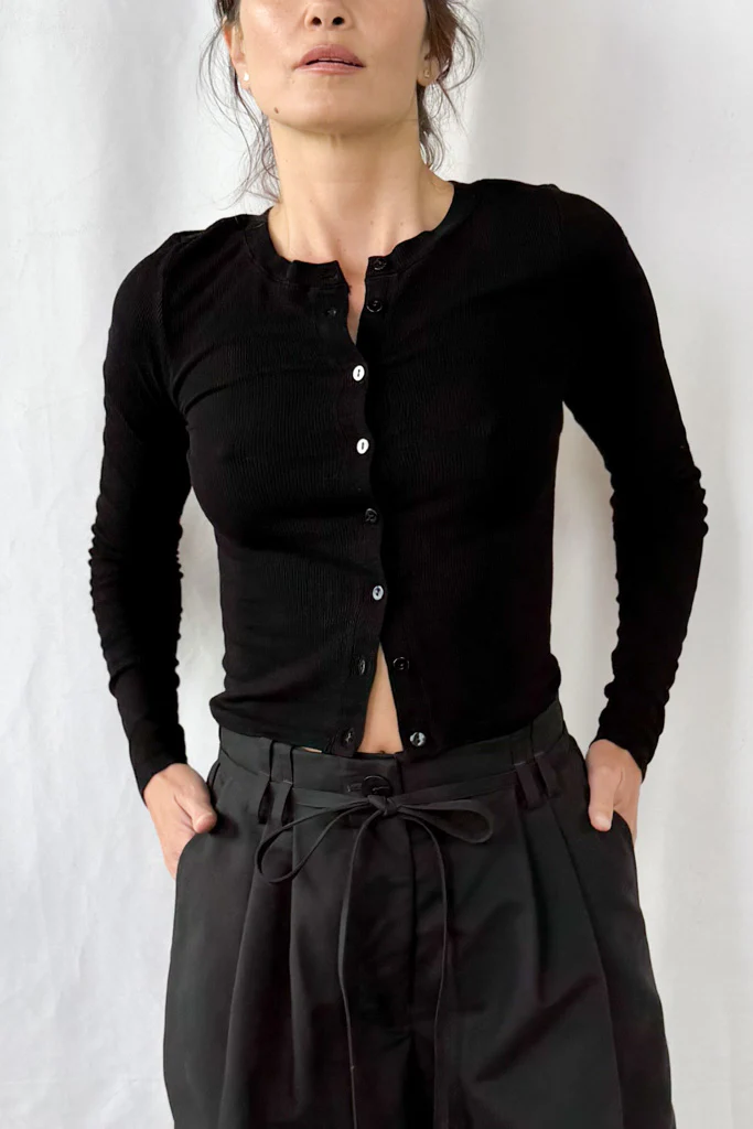 Silk Rib Essential Cardigan - Image 4